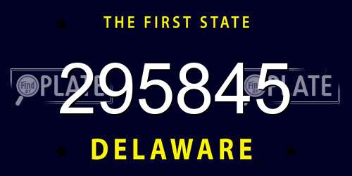 295845 Delaware License Plate
