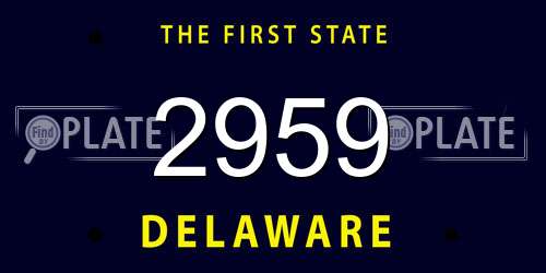 2959 Delaware License Plate