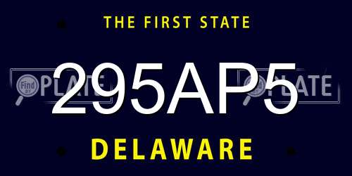 295AP5 Delaware License Plate