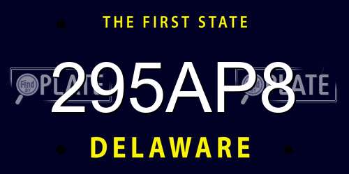 295AP8 Delaware License Plate