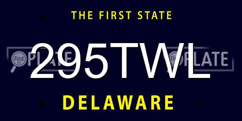 295TWL Delaware License Plate