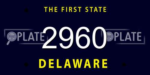 2960 Delaware License Plate