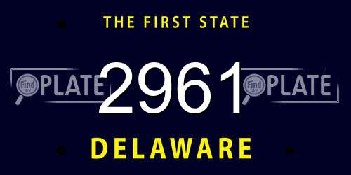 2961 Delaware License Plate