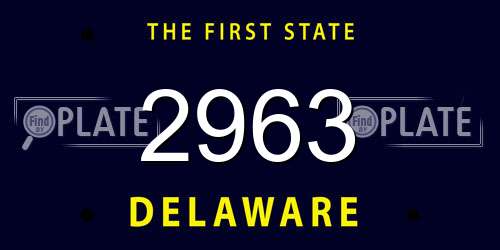 2963 Delaware License Plate