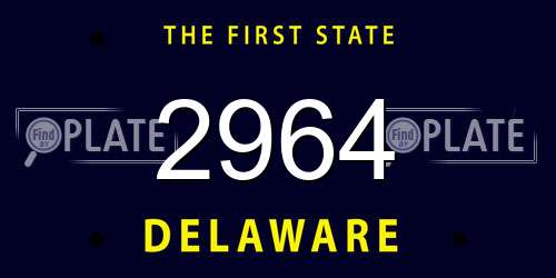 2964 Delaware License Plate
