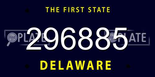 296885 Delaware License Plate