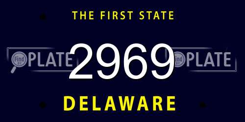2969 Delaware License Plate
