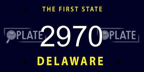 2970 Delaware License Plate