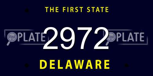 2972 Delaware License Plate