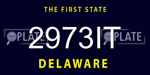 2973IT Delaware License Plate