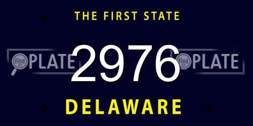 2976 Delaware License Plate