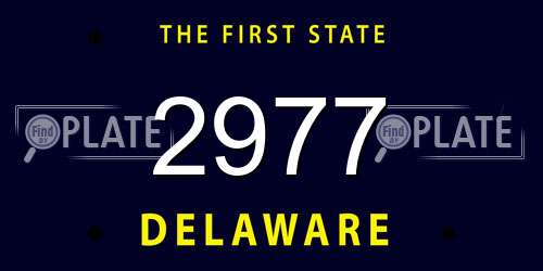 2977 Delaware License Plate