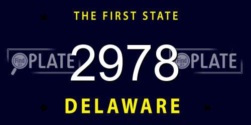 2978 Delaware License Plate