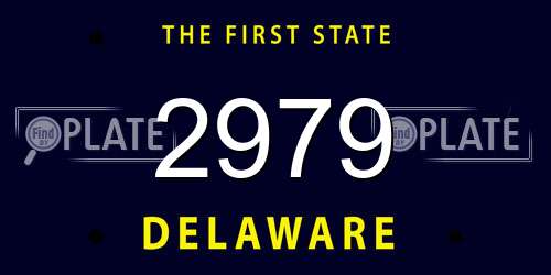 2979 Delaware License Plate