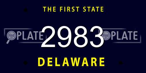 2983 Delaware License Plate
