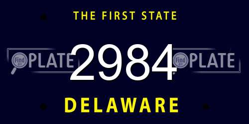2984 Delaware License Plate