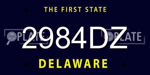 2984DZ Delaware License Plate