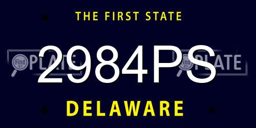 2984PS Delaware License Plate