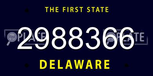 2988366 Delaware License Plate