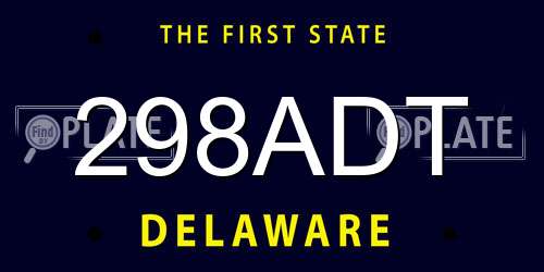 298ADT Delaware License Plate