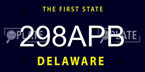 298APB Delaware License Plate