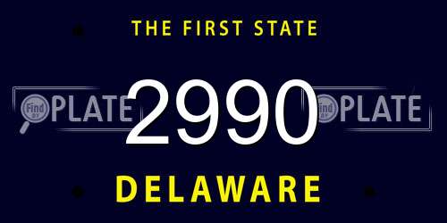 2990 Delaware License Plate