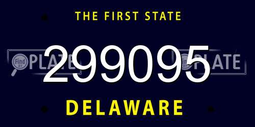 299095 Delaware License Plate