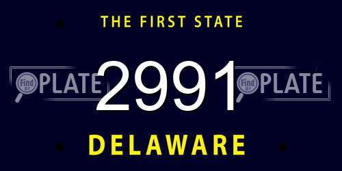 2991 Delaware License Plate