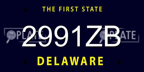 2991ZB Delaware License Plate
