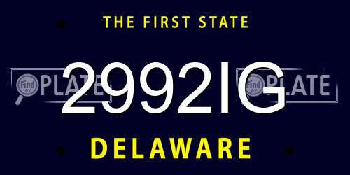 2992IG Delaware License Plate