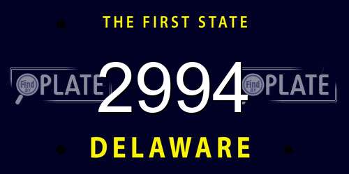 2994 Delaware License Plate