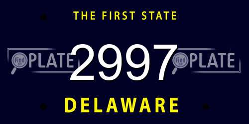 2997 Delaware License Plate