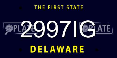 2997IG Delaware License Plate