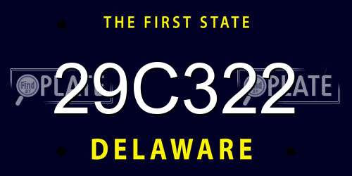 29C322 Delaware License Plate
