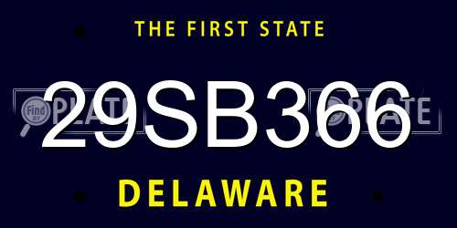 29SB366 Delaware License Plate