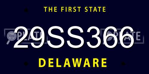 29SS366 Delaware License Plate