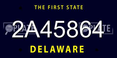 2A45864 Delaware License Plate