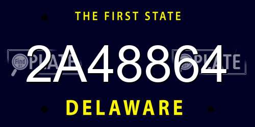 2A48864 Delaware License Plate