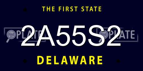 2A55S2 Delaware License Plate