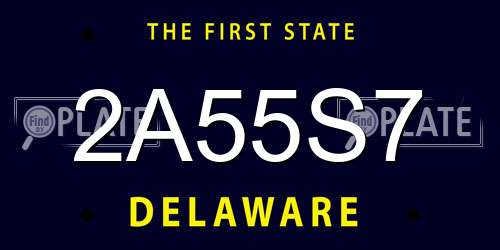 2A55S7 Delaware License Plate