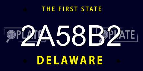 2A58B2 Delaware License Plate