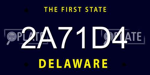 2A71D4 Delaware License Plate