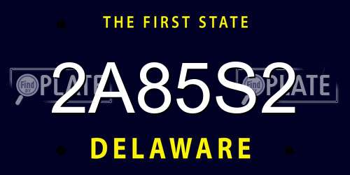 2A85S2 Delaware License Plate