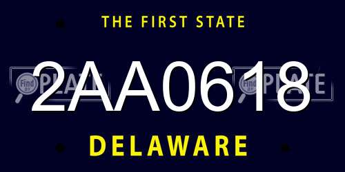2AA0618 Delaware License Plate
