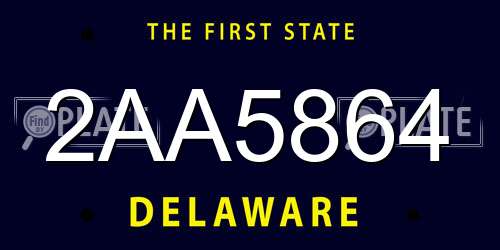 2AA5864 Delaware License Plate