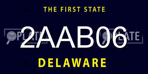 2AAB06 Delaware License Plate