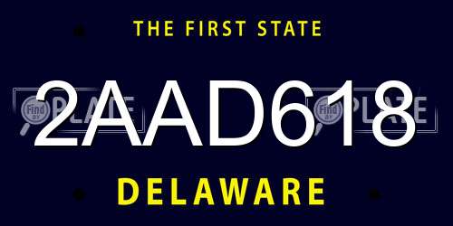 2AAD618 Delaware License Plate