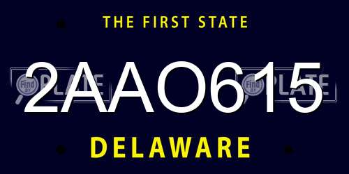 2AAO615 Delaware License Plate