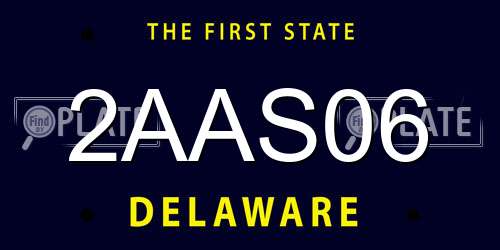 2AAS06 Delaware License Plate