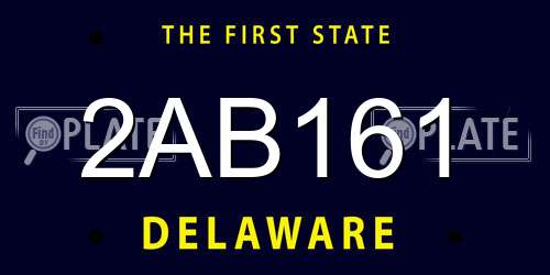 2AB161 Delaware License Plate